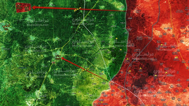 Tình hình chiến sự khu vực tỉnh Idlib - Aleppo. Bản đồ trang Muraselon