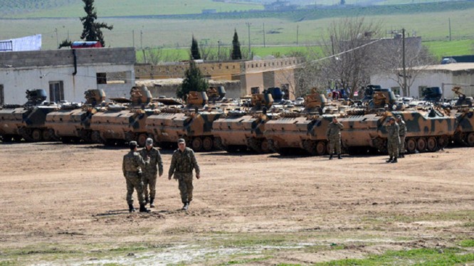 Quân đội Thổ Nhĩ Kỳ triển khai binh lực trên chiến trường Afrin. Ảnh minh họa Masdar News