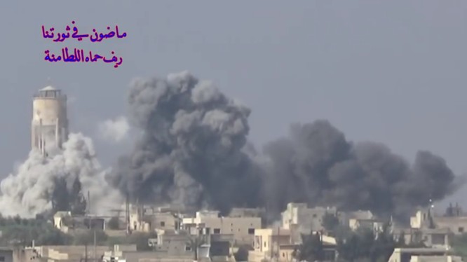 Không quân Nga không kích thị trấn Al-Latamenah, miền bắc Hama - ảnh minh họa video