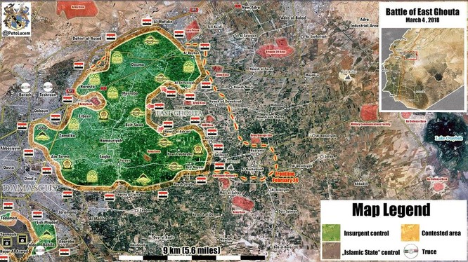 Quân đội Syria chuẩn bị chia cắt chảo lửa Đông Ghouta- ảnh Muraselon