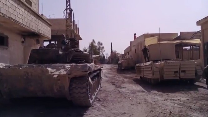 Lực lượng tăng thiết giáp Tiger trên chiến trường Đông Ghouta. Ảnh minh họa Masdar News