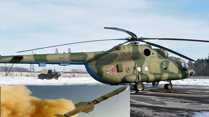 Máy bay trực thăng Mi-8 mang hệ thống tác chiến điện tử Rychag - AV . ảnh minh họa trang DEBKA file