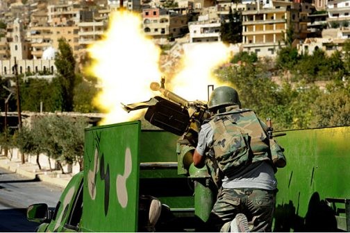 Bình sĩ Syria tấn công trong quận Yarmouk, Damascus ảnh minh họa AP