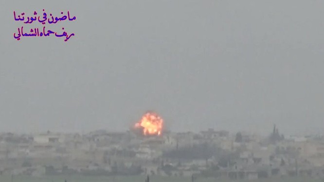 Không quân Nga không ki hs ở Idlib, Hama. Ảnh minh họa video "đối lập.