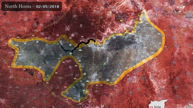 Bản đồ tình hình chiến sự tỉnh Homs. Ảnh Masdả News