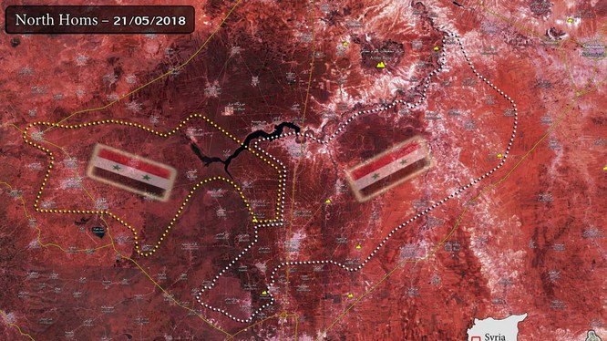 Bản đồ khu vực Rastan hoàn toàn giải phóng. ảnh Masdar News