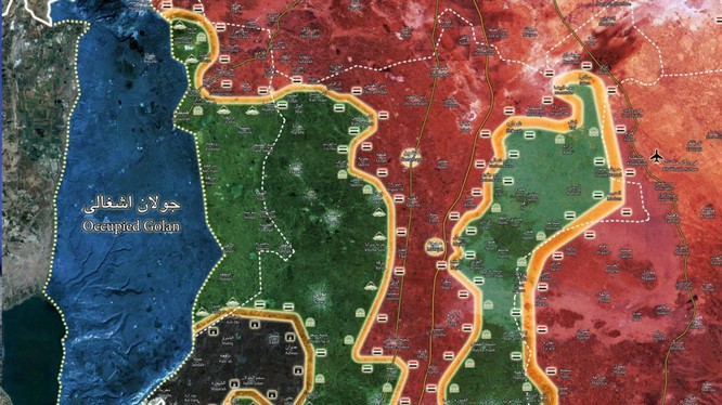 Bản đồ tình hình chiến sự Daraa. Bản đồ mình họa của South Front