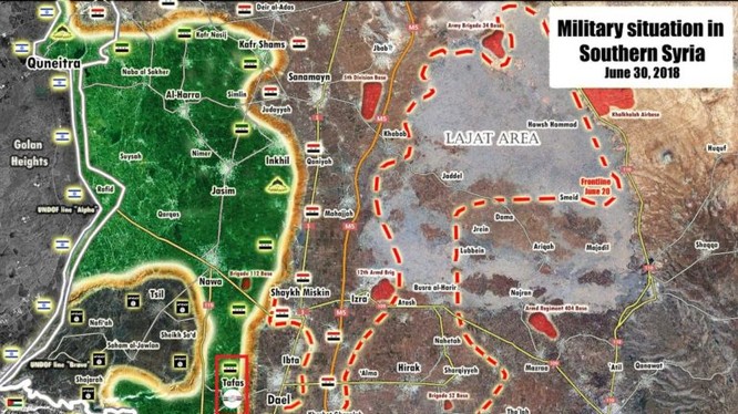 Tình hình chiến sự Daraa tính đến ngày 01.07.2018 theo South Front