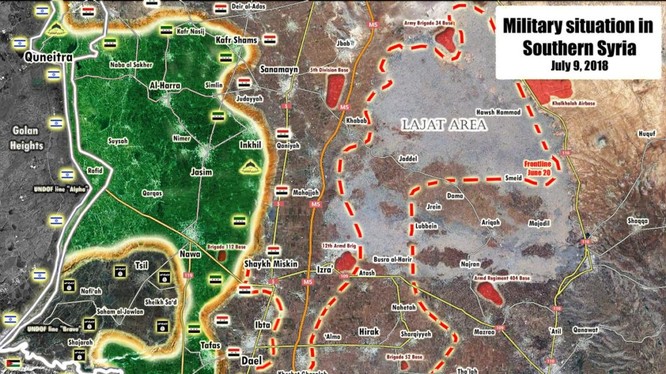 Toàn cảnh chiến trường vùng Đông Bắc Daraa. Ảnh South Front