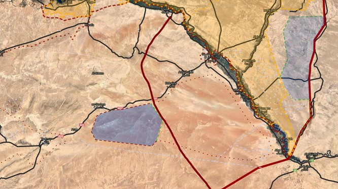Tình hình phân chia lực lượng hai bên dòng sông Euphates thuộc tỉnh Deir Ezzor. Bản đồ South Front