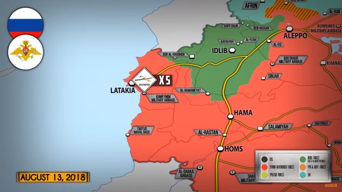 Tổng quan tình hình chiến sự Syria ngày 14.08.2018 theo South Front. Ảnh minh họa video.