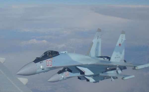 Máy bay tiêm kích siêu cơ động Su-35 đến Syria. Ảnh minh họa Rusian Gazeta