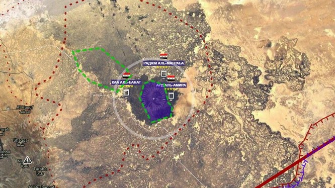 Bản đồ chiến trường núi Al-Safa, thuộc hoang mạc Sweida. Ảnh South Front