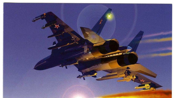 Máy bay ném bom chiến thuật Su-34 không kích. Ảnh minh họa của Rusvesna