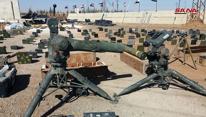 Tổ hợp tên lửa chống tăng TOW do Mỹ sản xuất, được tìm thấy ở Homs.