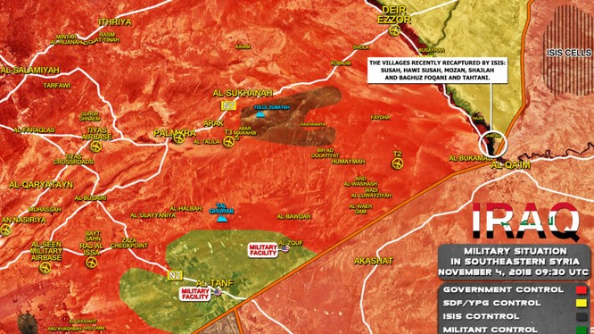 Toàn cảnh bản đồ chiến sự Syria tính đến ngày 03.11.2018 theo South Front.