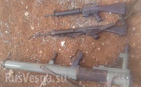 Vũ khí Mỹ bị thu giữ ở Al-Safa, tỉnh Sweida. Ảnh Rusvesna