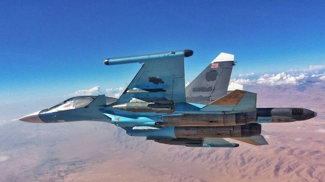 Máy bay ném bom chiến trường Su-34 ở Syria. Ảnh minh họa Bloger fighter_bomber