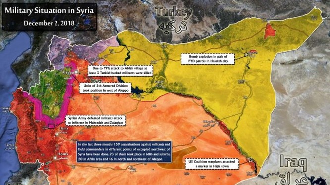 Tình hình chiến sự tại Syria, tính đến ngày 17.12.2018 theo South Front.