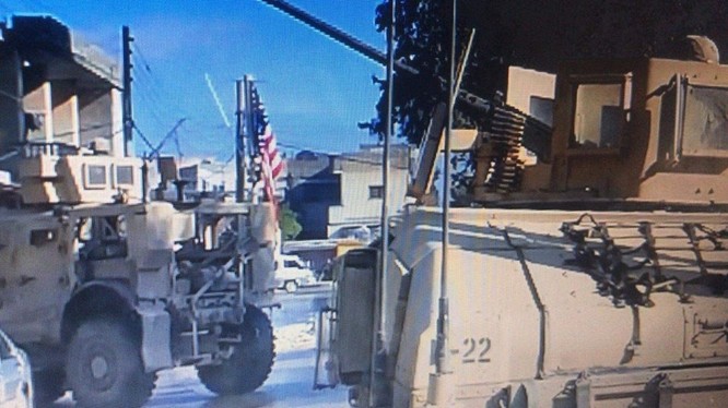 Lính Mỹ tiếp tục tuần tra và đóng quân trong thị trấn Manbji. Aleppo. Ảnh minh họa: Masdar News.