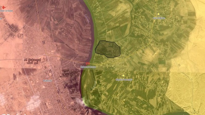 600 m2 cuối cùng của IS trên chiến trường thung lũng Euphrates, tỉnh Deir Ezzor. Ảnh: South Front.