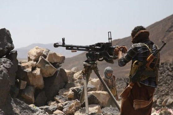Chiến binh Houthi sử dụng súng máy hạng nặng DKSh tấn công Liên minh quân sự Ả rập Xê út ở Yemen. Ảnh minh họa South Front