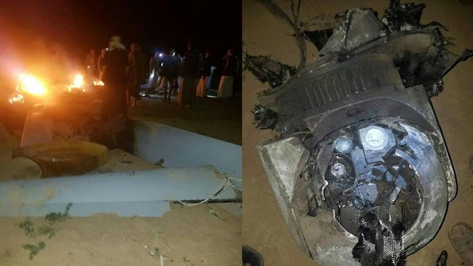 Chiếc máy bay không người lái MQ-1 bị bắn hạ trên không phận thủ đô Yemen, Sanaa. Ảnh: South Front.