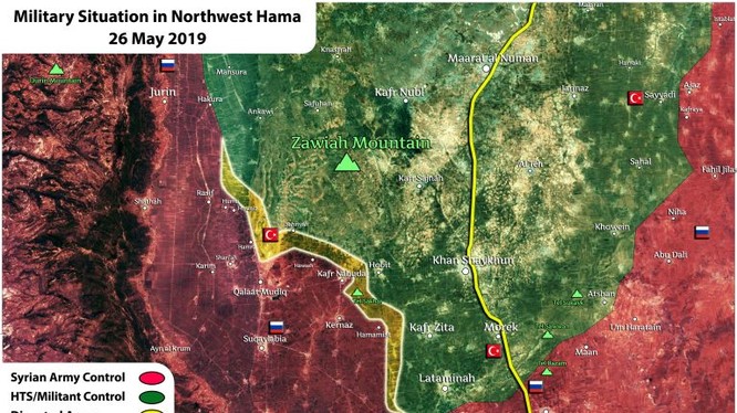 Chiến trường khu vực phía bắc Hama, kết quả cuộc tấn công của quân đội Syria. Ảnh South Front