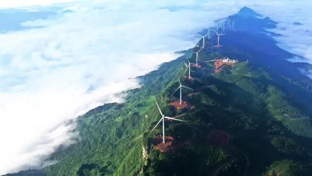  Trang trại điện gió ở Trùng Khánh, tây nam Trung Quốc, ngày 28/6/2022. Ảnh CNBC