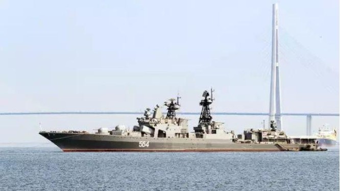 Tàu khu trục săn ngầm cỡ lớn Admiral Tributs lớp Udaloy Hạm đội Thái Bình Dương Nga. Ảnh: Báo Nhân Dân Trung Quốc.