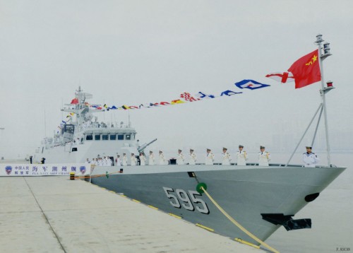 Tàu hộ vệ hạng nhẹ Triều Châu số hiệu 595 Type 056A, Hạm đội Nam Hải, Hải quân Trung Quốc (ảnh tư liệu)