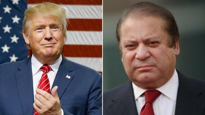Tổng thống đắc cử Mỹ Donald Trump và Thủ tướng Pakistan Nawaz Sharif. Ảnh: Sindh News Online