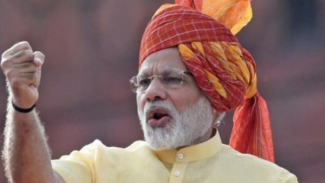 Thủ tướng Ấn Độ Narendra Modi tuyên bố cứng rắn trong ngày Độc lập. Ảnh: AFP.