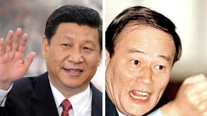 Chủ tịch Trung Quốc Tập Cận Bình và Bí thư Ủy ban Kiểm tra kỷ luật Trung ương Đảng Cộng sản Trung Quốc Vương Kỳ Sơn.