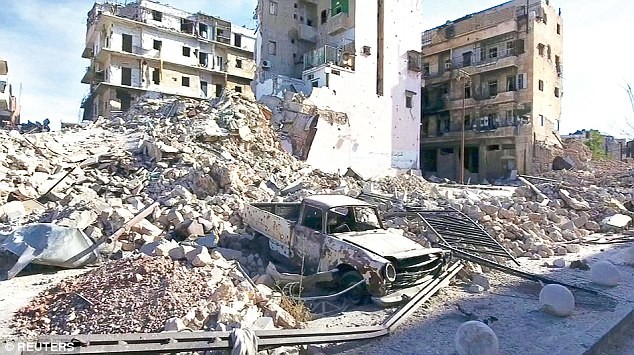 Cảnh hoang tàn, đổ nát do chiến tranh ở Aleppo