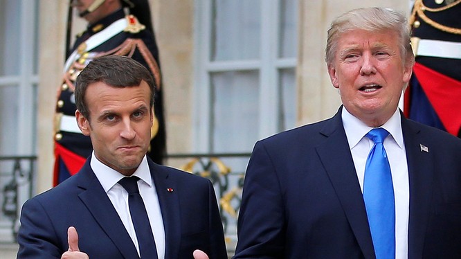Ông Macron gặp tổng thống Mỹ Donald Trump trong chuyến thăm Mỹ