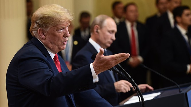 Hai ông Trump và Putin họp báo sau thượng đỉnh tại Helsinki hôm 16/7
