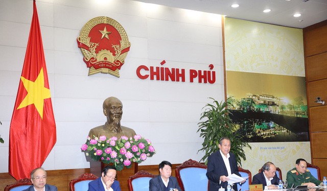 Phó Thủ tướng Trương Hoà Bình chủ trì cuộc họp của Ban Chỉ đạo khắc phục sự cố môi trường biển 4 tỉnh miền Trung (ảnh: VGP).
