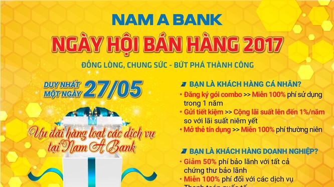 Hàng loạt ưu đãi trong ngày hội bán hàng Nam A Bank 2017