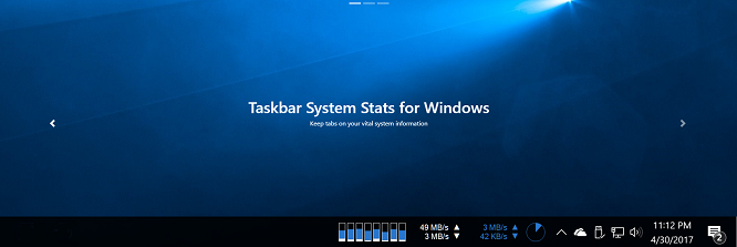 Xem trạng thái CPU, RAM, đĩa cứng, mạng từ taskbar trên Windows