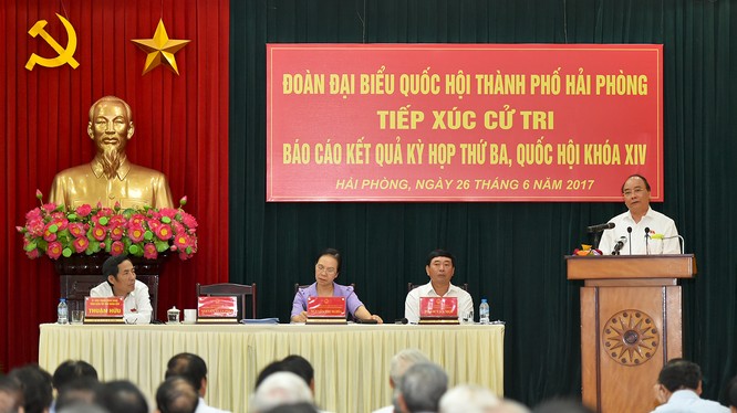Thủ tướng phát biểu tại buổi tiếp xúc cử tri thành phố Hải Phòng