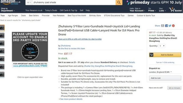 Nhiều mặt hàng bị mất hình ảnh sản phẩm của họ trên trang Amazon - Ảnh: Amazon