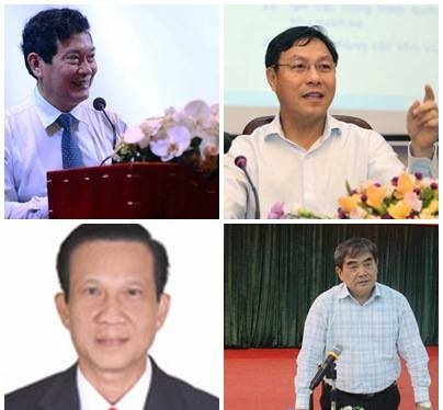 Ông Huỳnh Vĩnh Ái, ông Đặng Huy Đông, ông Thạch Dư, ông Hà Hùng (từ trên xuống, trái sang phải). Nguồn: Lao động