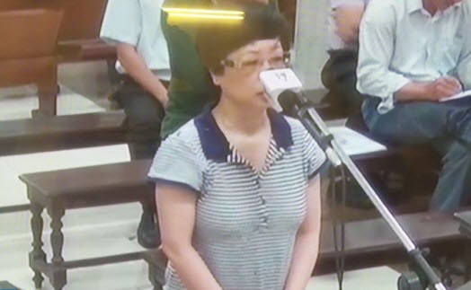Bị cáo Châu Thị Thu Nga tại phiên xét xử sơ thẩm