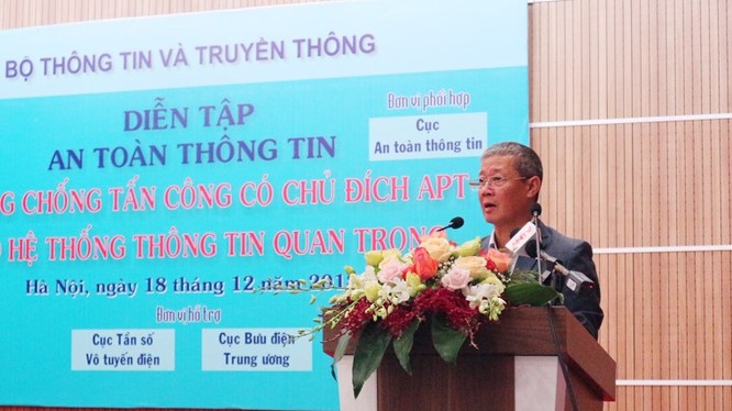 Thứ trưởng Nguyễn Thành Hưng phát biểu khai mạc chương trình Diễn tập