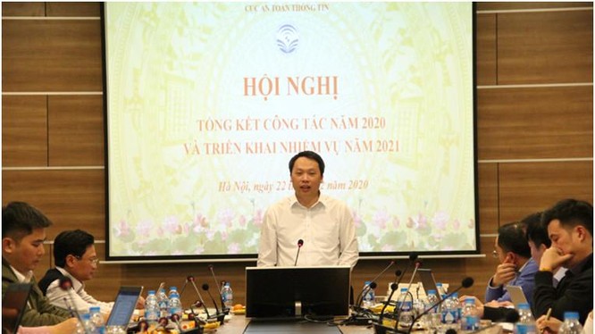 Thứ trưởng Nguyễn Huy Dũng phát biểu tại Hội nghị. Ảnh MIC