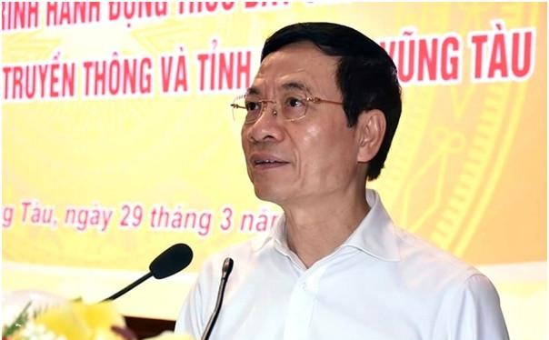 Bộ trưởng Nguyễn Mạnh Hùng phát biểu tại Hội nghị. Ảnh Mic