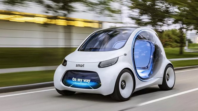 Smart Vision EQ Fortwo sử dụng động cơ điện, tích hợp công nghệ lái tự động hoàn toàn. Ảnh: Daimler