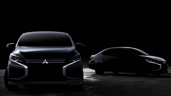 Hình ảnh lộ diện thiết kế mới của Mirage (trái) và Attrage (phải). Ảnh: Mitsubishi 