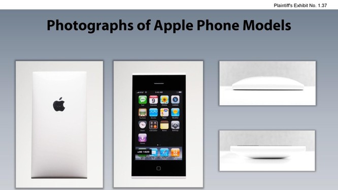 Một mẫu thiết kế iPhone mà Apple đã đệ trình lên tòa án Mỹ (ảnh: Business Insider)